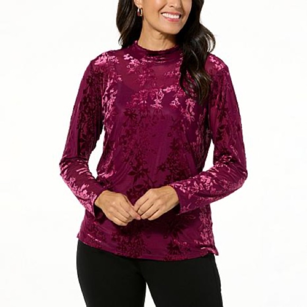 Elegant Velvet Long Sleeve Dress - Purple